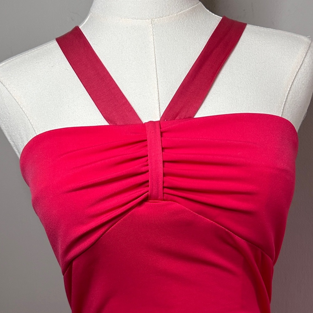 Y2K JODI KRISTOPHER Babydoll Ruched Midi Dress Resort Party Going Out Barbie | L - Picture 4 of 14